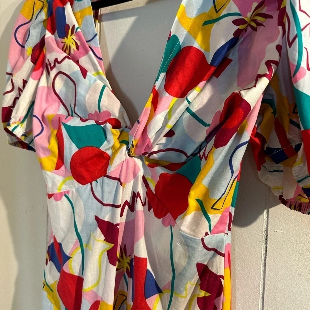 NWT FREE PEOPLE x GLAMOROUS CARE Colorful Abstract Rainbow Print Women's Dress